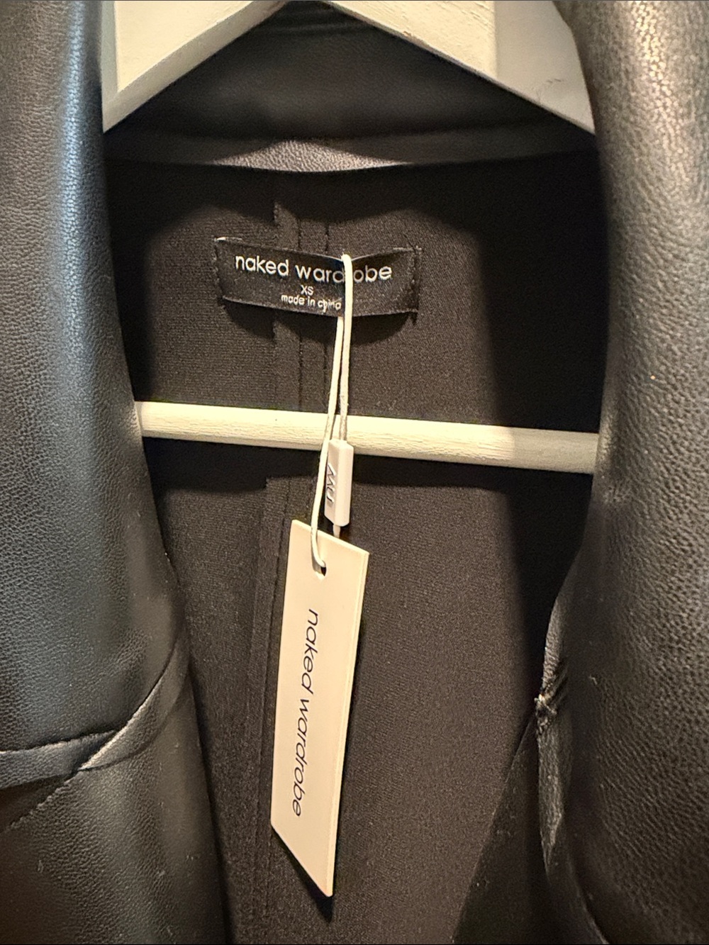 NWT Naked Wardrobe Vegan Leather Trench - Picture 3 of 3